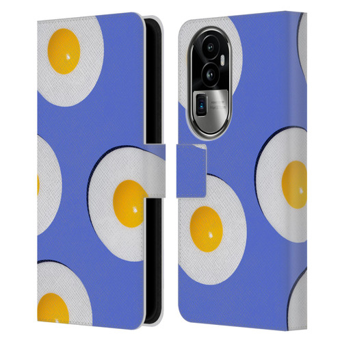 Pepino De Mar Patterns 2 Egg Leather Book Wallet Case Cover For OPPO Reno10 Pro+