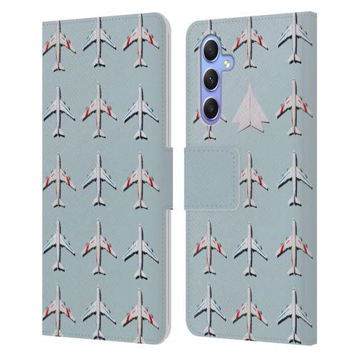 Pepino De Mar Patterns 2 Airplane Leather Book Wallet Case Cover For Samsung Galaxy A34 5G