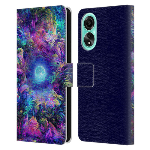 Wumples Cosmic Universe Jungle Moonrise Leather Book Wallet Case Cover For OPPO A78 4G