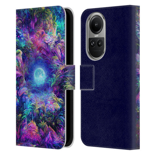 Wumples Cosmic Universe Jungle Moonrise Leather Book Wallet Case Cover For OPPO Reno10 5G / Reno10 Pro 5G