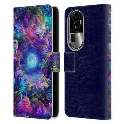 Wumples Cosmic Universe Jungle Moonrise Leather Book Wallet Case Cover For OPPO Reno10 Pro+