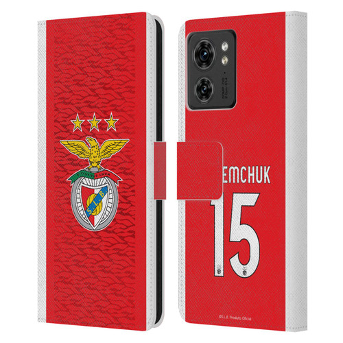 S.L. Benfica 2021/22 Players Home Kit Roman Yaremchuk Leather Book Wallet Case Cover For Motorola Moto Edge 40