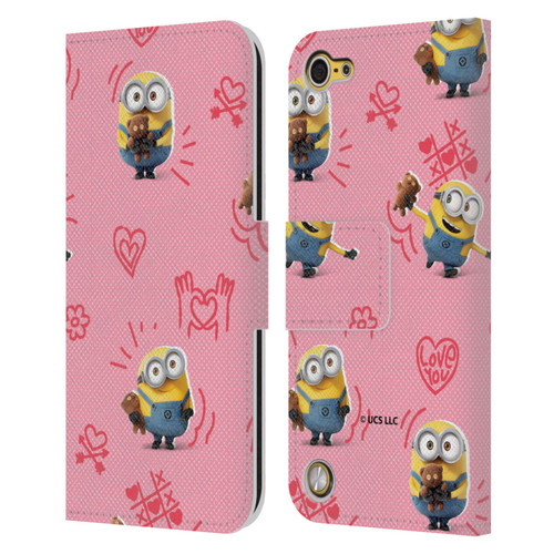 Minions Rise of Gru(2021) Valentines 2021 Bob Pattern Leather Book Wallet Case Cover For Apple iPod Touch 5G 5th Gen