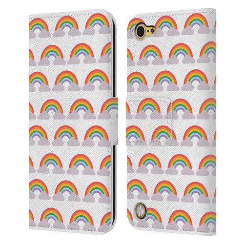 Pepino De Mar Rainbow Pattern Leather Book Wallet Case Cover For Apple iPod Touch 5G 5th Gen