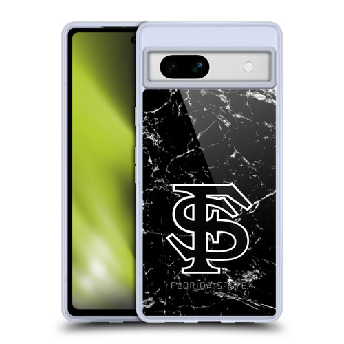 Florida State University FSU Florida State University Black And White Marble Soft Gel Case for Google Pixel 7a