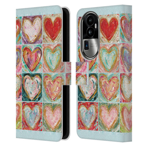 Haley Bush Pattern Painting Hearts Leather Book Wallet Case Cover For OPPO Reno10 Pro+