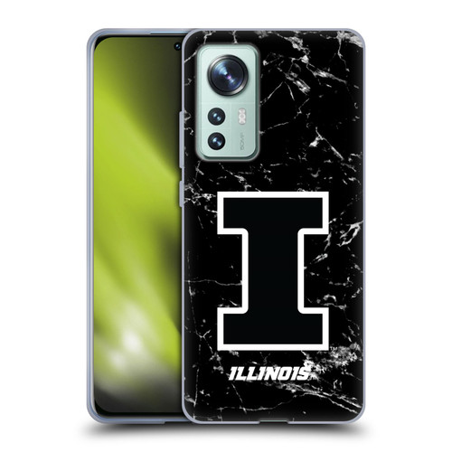 University Of Illinois U Of I University Of Illinois Black And White Marble Soft Gel Case for Xiaomi 12