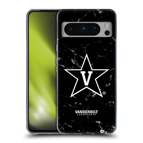 Vanderbilt University Vandy Vanderbilt University Black And White Marble Soft Gel Case for Google Pixel 8 Pro