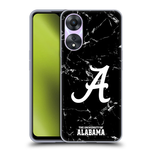 University Of Alabama UA The University Of Alabama Black And White Marble Soft Gel Case for OPPO A78 4G