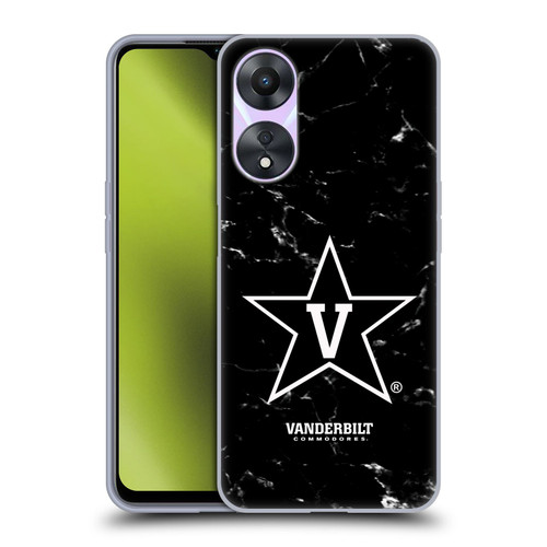 Vanderbilt University Vandy Vanderbilt University Black And White Marble Soft Gel Case for OPPO A78 5G