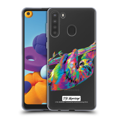 P.D. Moreno Animals Sloth Soft Gel Case for Samsung Galaxy A21 (2020)