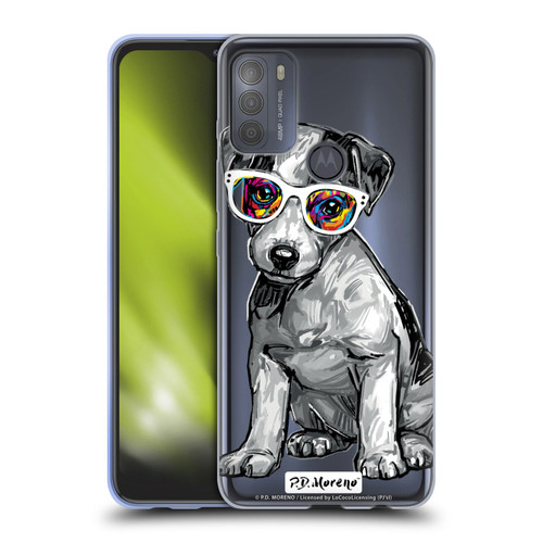 P.D. Moreno Black And White Dogs Jack Russell Soft Gel Case for Motorola Moto G50