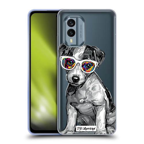 P.D. Moreno Black And White Dogs Jack Russell Soft Gel Case for Nokia X30
