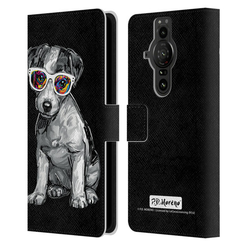 P.D. Moreno Black And White Dogs Jack Russell Leather Book Wallet Case Cover For Sony Xperia Pro-I