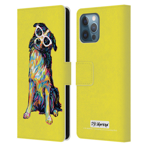 P.D. Moreno Dogs Border Collie Leather Book Wallet Case Cover For Apple iPhone 12 Pro Max
