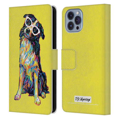 P.D. Moreno Dogs Border Collie Leather Book Wallet Case Cover For Apple iPhone 14