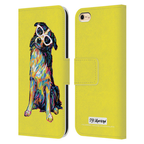 P.D. Moreno Dogs Border Collie Leather Book Wallet Case Cover For Apple iPhone 6 / iPhone 6s