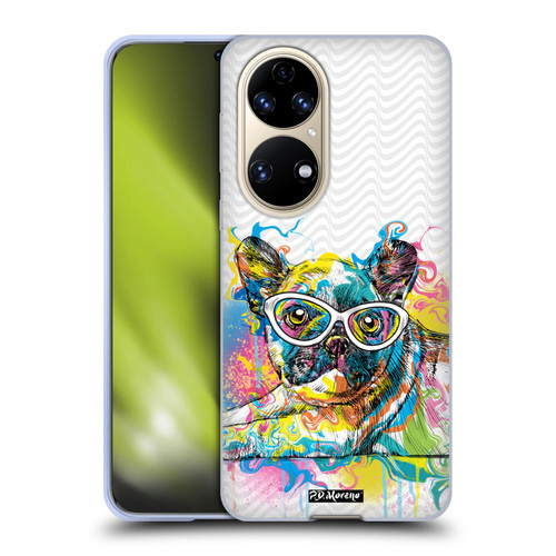 P.D. Moreno Drip Art Cats And Dogs French Bulldog Soft Gel Case for Huawei P50