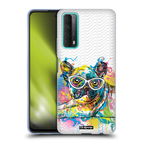 P.D. Moreno Drip Art Cats And Dogs French Bulldog Soft Gel Case for Huawei P Smart (2021)