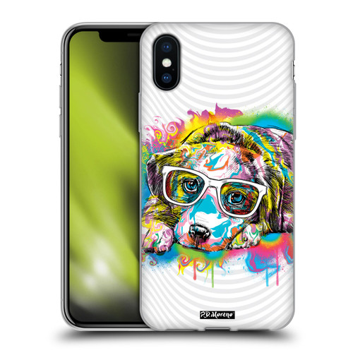 P.D. Moreno Drip Art Cats And Dogs Labrador Soft Gel Case for Apple iPhone X / iPhone XS