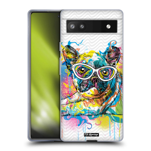 P.D. Moreno Drip Art Cats And Dogs French Bulldog Soft Gel Case for Google Pixel 6a