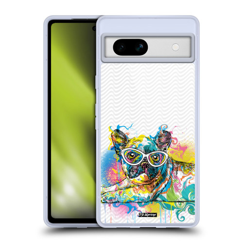 P.D. Moreno Drip Art Cats And Dogs French Bulldog Soft Gel Case for Google Pixel 7a