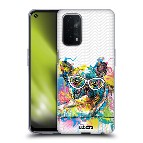 P.D. Moreno Drip Art Cats And Dogs French Bulldog Soft Gel Case for OPPO A54 5G
