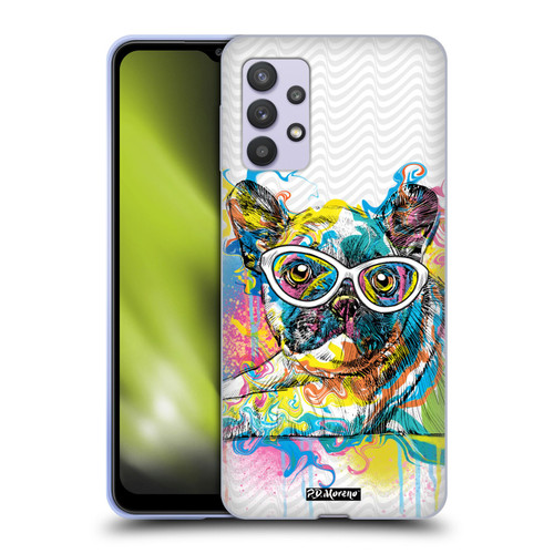 P.D. Moreno Drip Art Cats And Dogs French Bulldog Soft Gel Case for Samsung Galaxy A32 5G / M32 5G (2021)