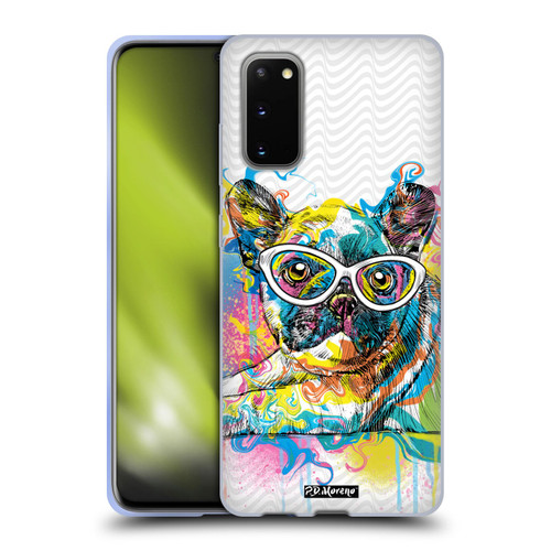 P.D. Moreno Drip Art Cats And Dogs French Bulldog Soft Gel Case for Samsung Galaxy S20 / S20 5G