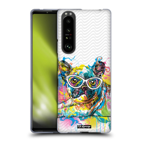 P.D. Moreno Drip Art Cats And Dogs French Bulldog Soft Gel Case for Sony Xperia 1 III