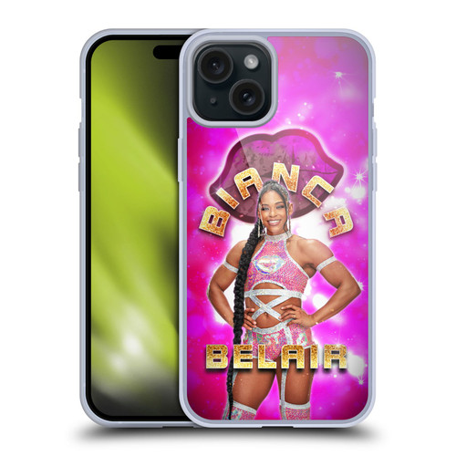 WWE Bianca Belair Portrait Soft Gel Case for Apple iPhone 15 Plus