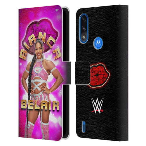 WWE Bianca Belair Portrait Leather Book Wallet Case Cover For Motorola Moto E7 Power / Moto E7i Power