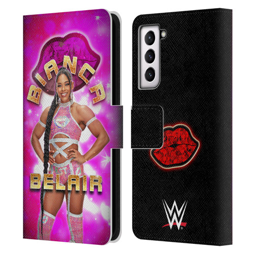 WWE Bianca Belair Portrait Leather Book Wallet Case Cover For Samsung Galaxy S21 5G