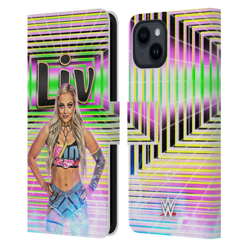 WWE Liv Morgan Portrait Leather Book Wallet Case Cover For Apple iPhone 15