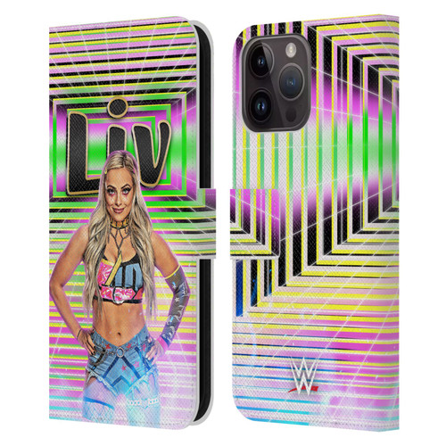 WWE Liv Morgan Portrait Leather Book Wallet Case Cover For Apple iPhone 15 Pro Max