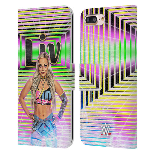 WWE Liv Morgan Portrait Leather Book Wallet Case Cover For Apple iPhone 7 Plus / iPhone 8 Plus