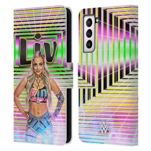WWE Liv Morgan Portrait Leather Book Wallet Case Cover For Samsung Galaxy S21 5G