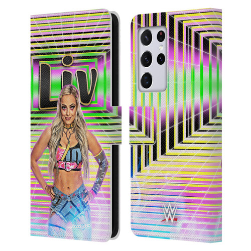 WWE Liv Morgan Portrait Leather Book Wallet Case Cover For Samsung Galaxy S21 Ultra 5G