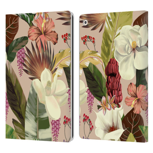 Anis Illustration Graphics New Tropicals Leather Book Wallet Case Cover For Apple iPad 10.2 2019/2020/2021
