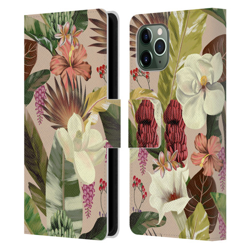 Anis Illustration Graphics New Tropicals Leather Book Wallet Case Cover For Apple iPhone 11 Pro