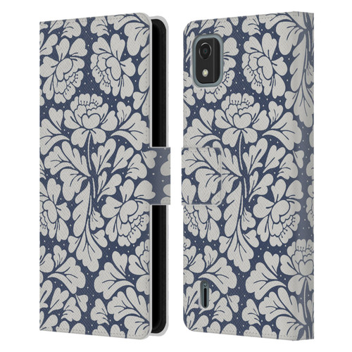 Anis Illustration Graphics Baroque Blue Leather Book Wallet Case Cover For Nokia C2 2nd Edition
