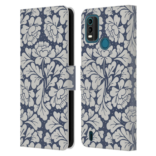 Anis Illustration Graphics Baroque Blue Leather Book Wallet Case Cover For Nokia G11 Plus
