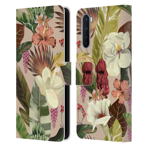 Anis Illustration Graphics New Tropicals Leather Book Wallet Case Cover For OnePlus Nord 5G