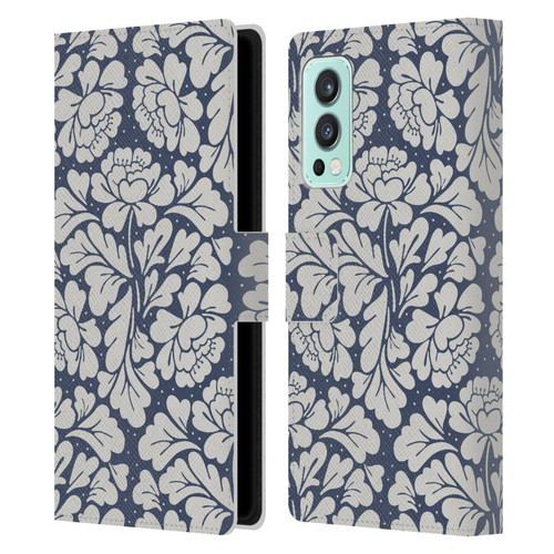 Anis Illustration Graphics Baroque Blue Leather Book Wallet Case Cover For OnePlus Nord 2 5G