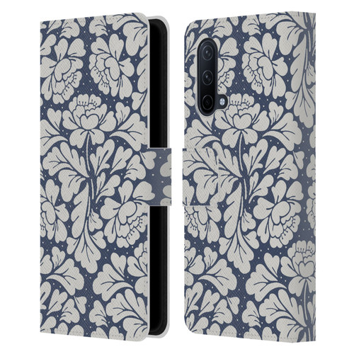 Anis Illustration Graphics Baroque Blue Leather Book Wallet Case Cover For OnePlus Nord CE 5G