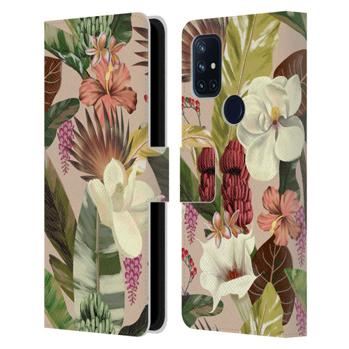 Anis Illustration Graphics New Tropicals Leather Book Wallet Case Cover For OnePlus Nord N10 5G