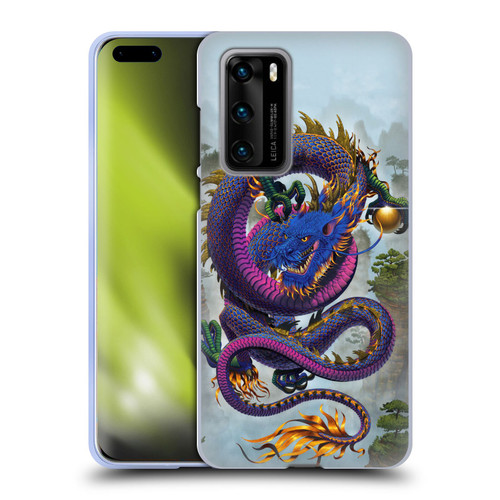 Vincent Hie Graphics Good Fortune Dragon Blue Soft Gel Case for Huawei P40 5G