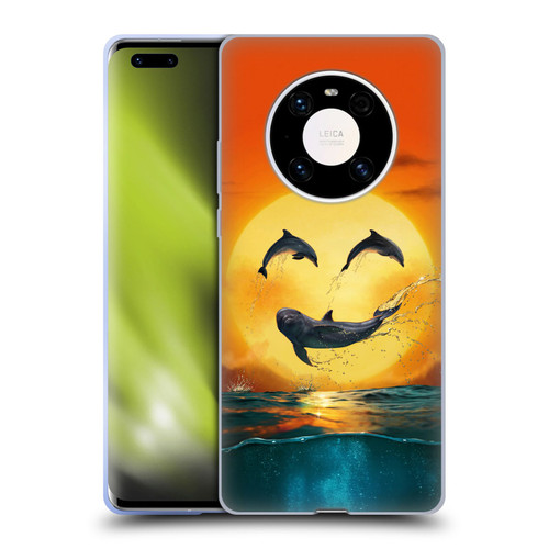 Vincent Hie Graphics Dolphins Smile Soft Gel Case for Huawei Mate 40 Pro 5G