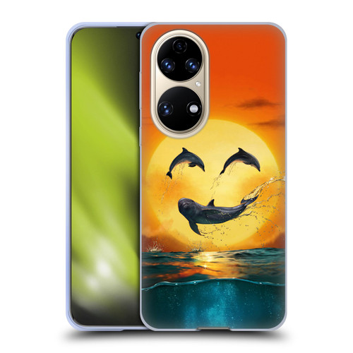 Vincent Hie Graphics Dolphins Smile Soft Gel Case for Huawei P50