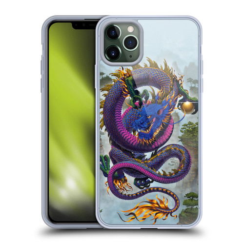 Vincent Hie Graphics Good Fortune Dragon Blue Soft Gel Case for Apple iPhone 11 Pro Max